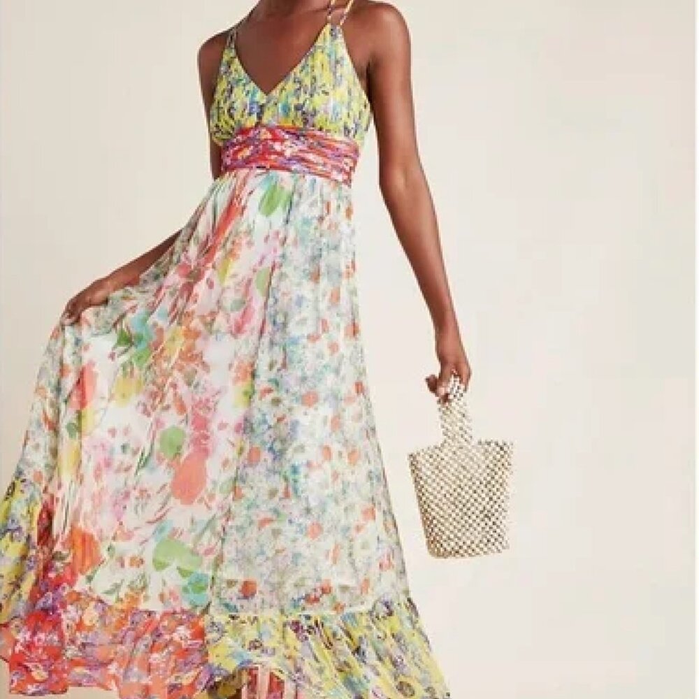 Anthropologie Malibu Floral Maxi Dress